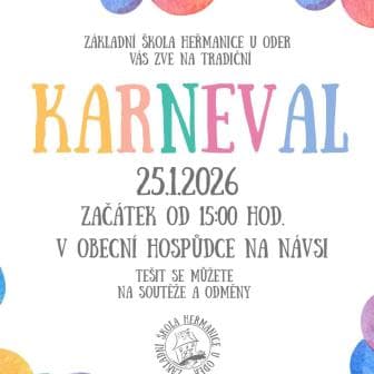 Srdečně zveme všechny děti na DĚTSKÝ KARNEVAL!